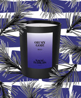 bougie sacré français Oh My God parfum et motif de pin