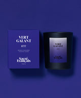 packshot bougie sacré francais vert galant sur fond bleu